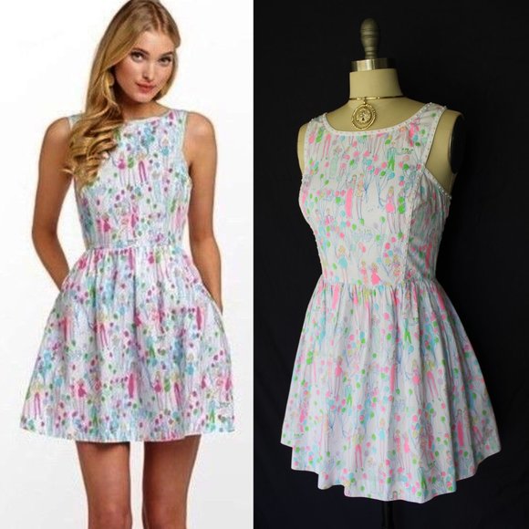 Lilly Pulitzer Dresses & Skirts - Rare Lilly Pulitzer Sandrine fit & flare Balloon resort white Pop beaded dress